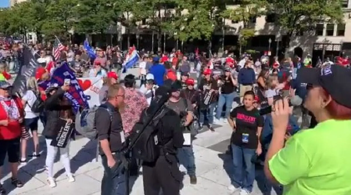 In this still image from video, President Donald Trump supporters rally in Washington on Oct. 3, 2020. (Kevin Hogan/NTD Television)
