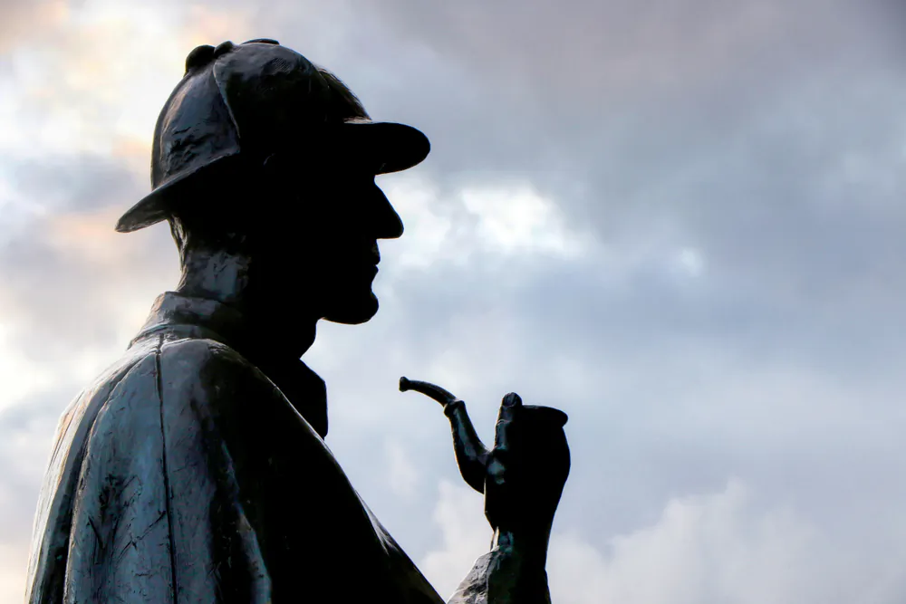 In his later years, Sherlock Holmes thwarted criminals who posed a threat against society. The preeminent detective’s statue near baker street in London.
 (Massimo Todaro/ Shutterstock)