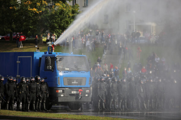 Belarus water cannon