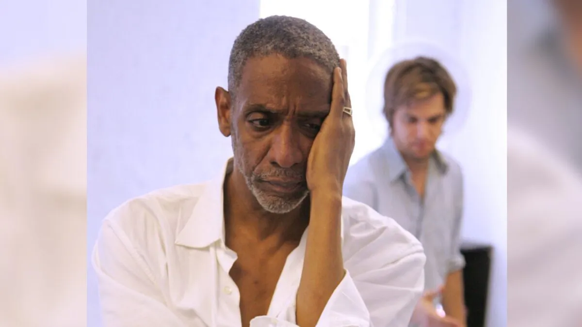 (L-R) Actors Thomas Jefferson Byrd and Shane McRae rehearse for the upcoming play "Red Herring" which is produced by American Idol finalist Katherine McPhee at The Players Theatre in New York City, on Aug. 9, 2006 (Peter Kramer/Getty Images)