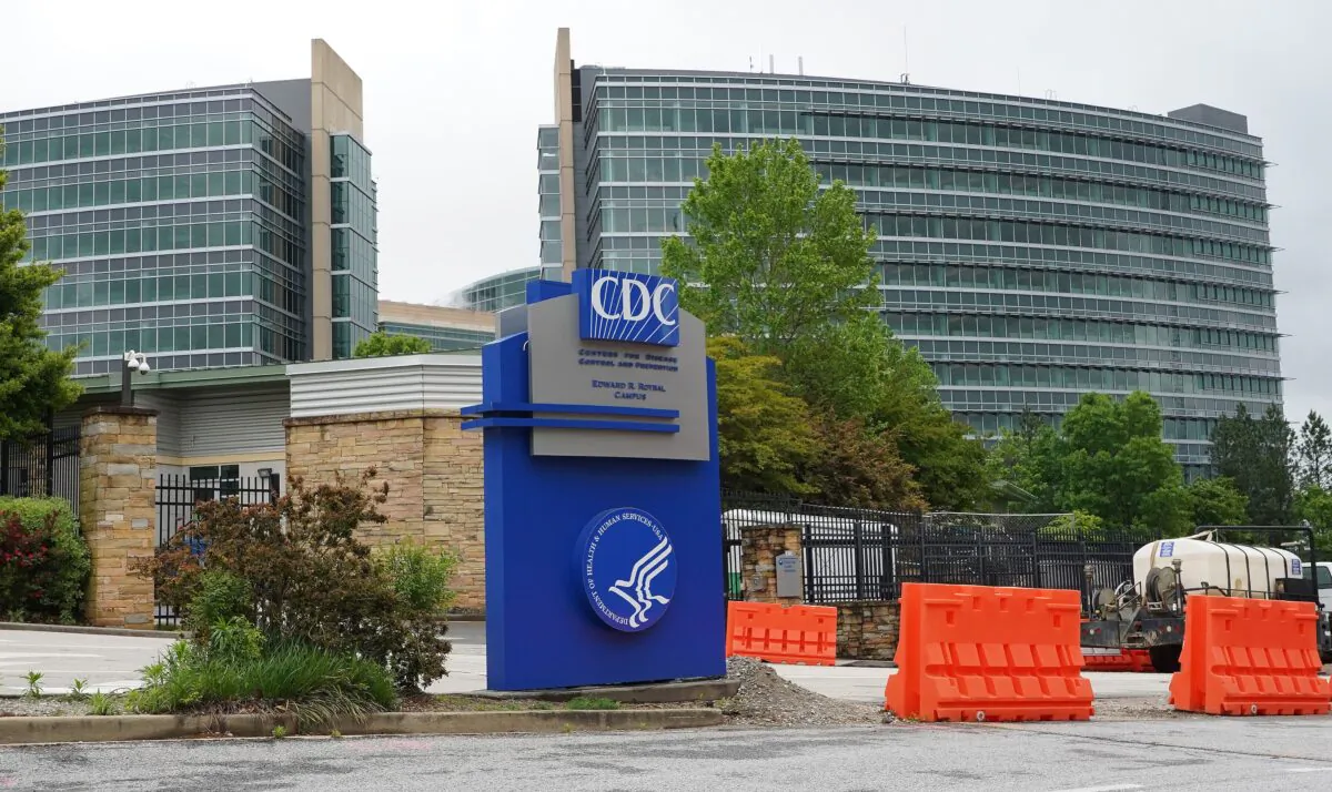 The Centers for Disease Control and Prevention headquarters is seen in Atlanta on April 23, 2020. (Tami Chappell/Getty Images)