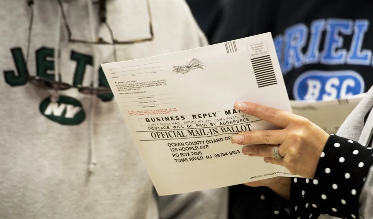 A mail-in ballot in Toms River, N.J., on Nov. 5, 2012. (Paul J. Richards/AFP via Getty Images)