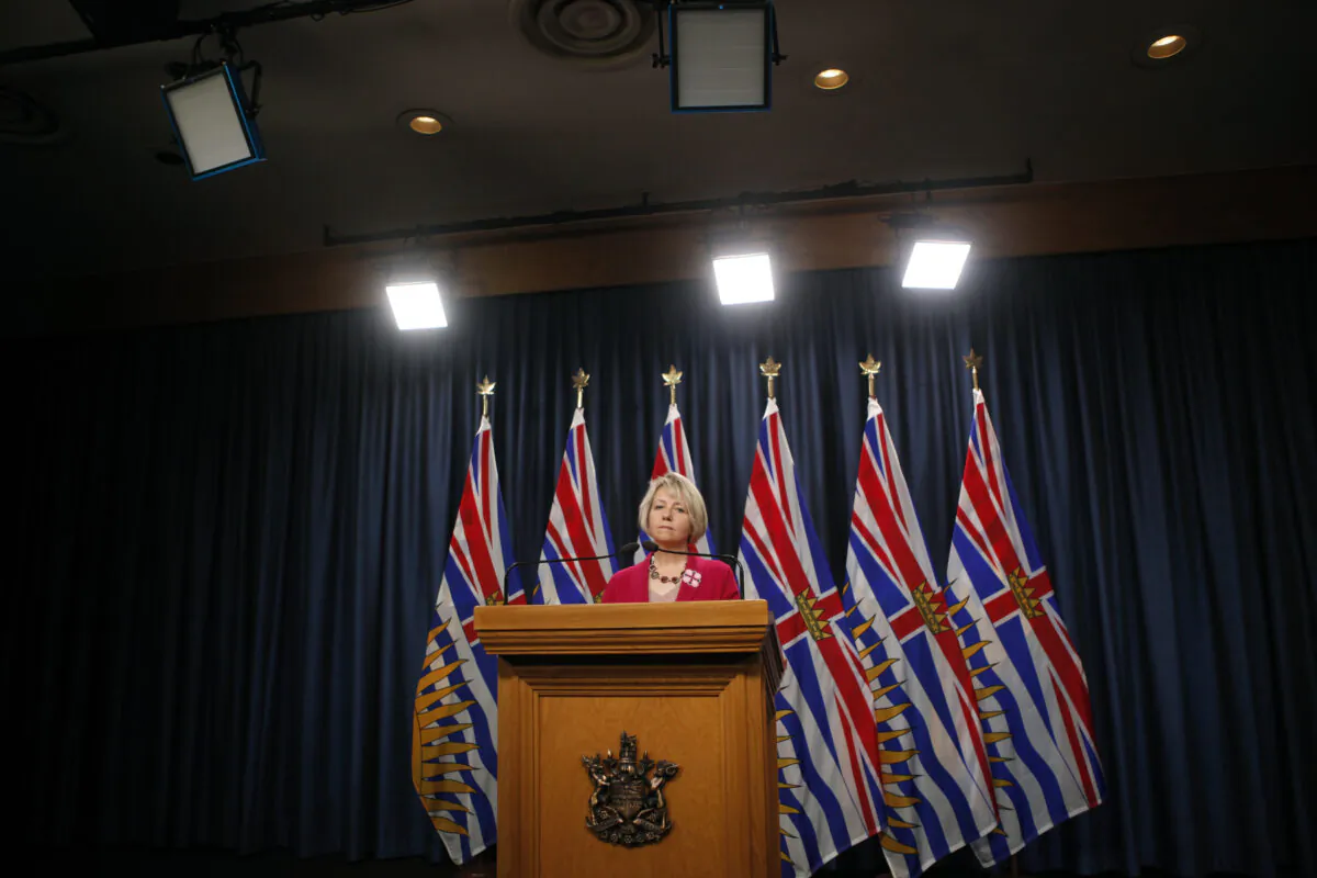 Provincial Health Officer Dr. Bonnie Henry updates how the provincial election will be held during the COVID-19 pandemic during a press conference at the B.C. legislature in Victoria, B.C., Canada, on Sept. 22, 2020. (Chad Hipolito/The Canadian Press)