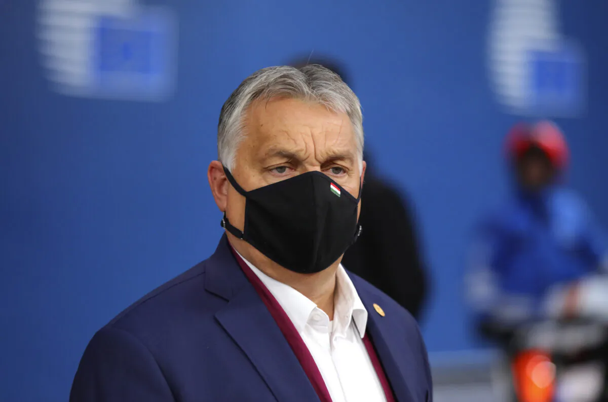 Hungary's Prime Minister Viktor Orban arrives for an EU summit at the European Council building in Brussels on Oct. 2, 2020. (Olivier Matthys/AP Photo)