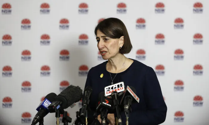 NSW Premier Gladys Berejiklian speaks during a press conference at RFS Headquarters in Sydney, Australia on Oct. 07, 2020. (Photo by Ryan Pierse/Getty Images)