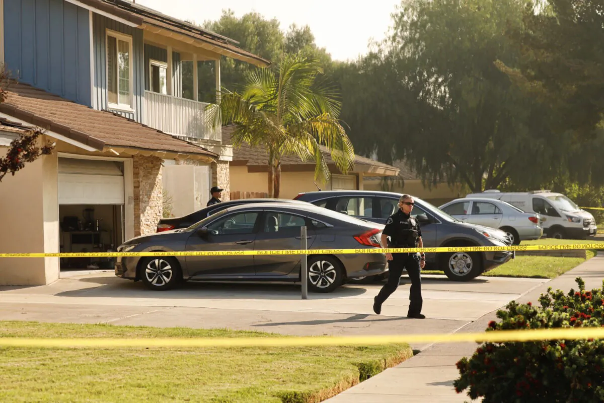 Police respond to reports of a stabbing that left two children and their father dead in Placentia, Calif., on Oct. 7, 2020. (Courtesy of the Placentia Police Department)