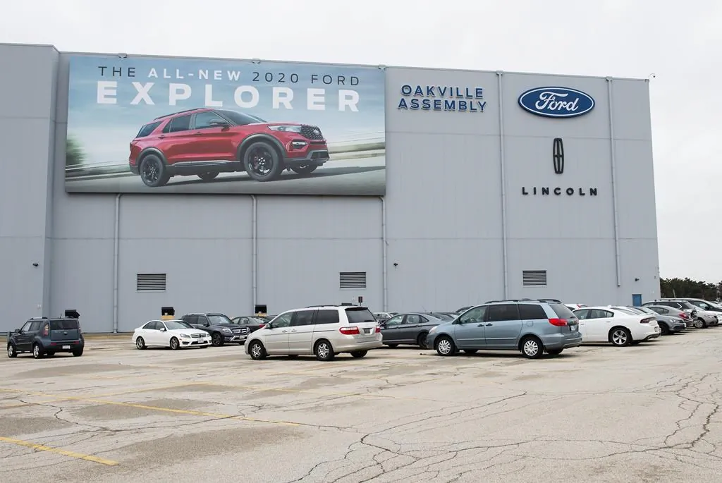 The Ford assembly plant in Oakville, Ont., on March 19, 2020. (The Canadian Press/Nathan Denette)