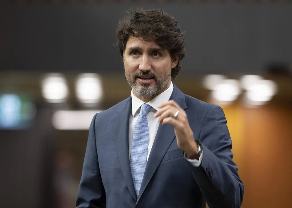 Prime Minister Justin Trudeau responds to a question during Question Period in the House of Commons on Oct. 8, 2020 in Ottawa. (Adrian Wyld/The Canadian Press)