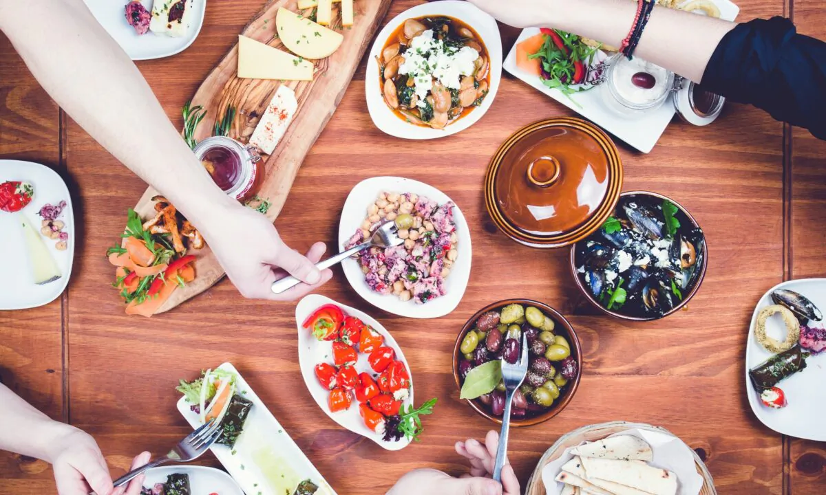 Greeks start every meal with a copious spread of meze, shareable starters, from creamy dips and spreads to grilled seafood and vegetables. (Von T Glendinning Photography)