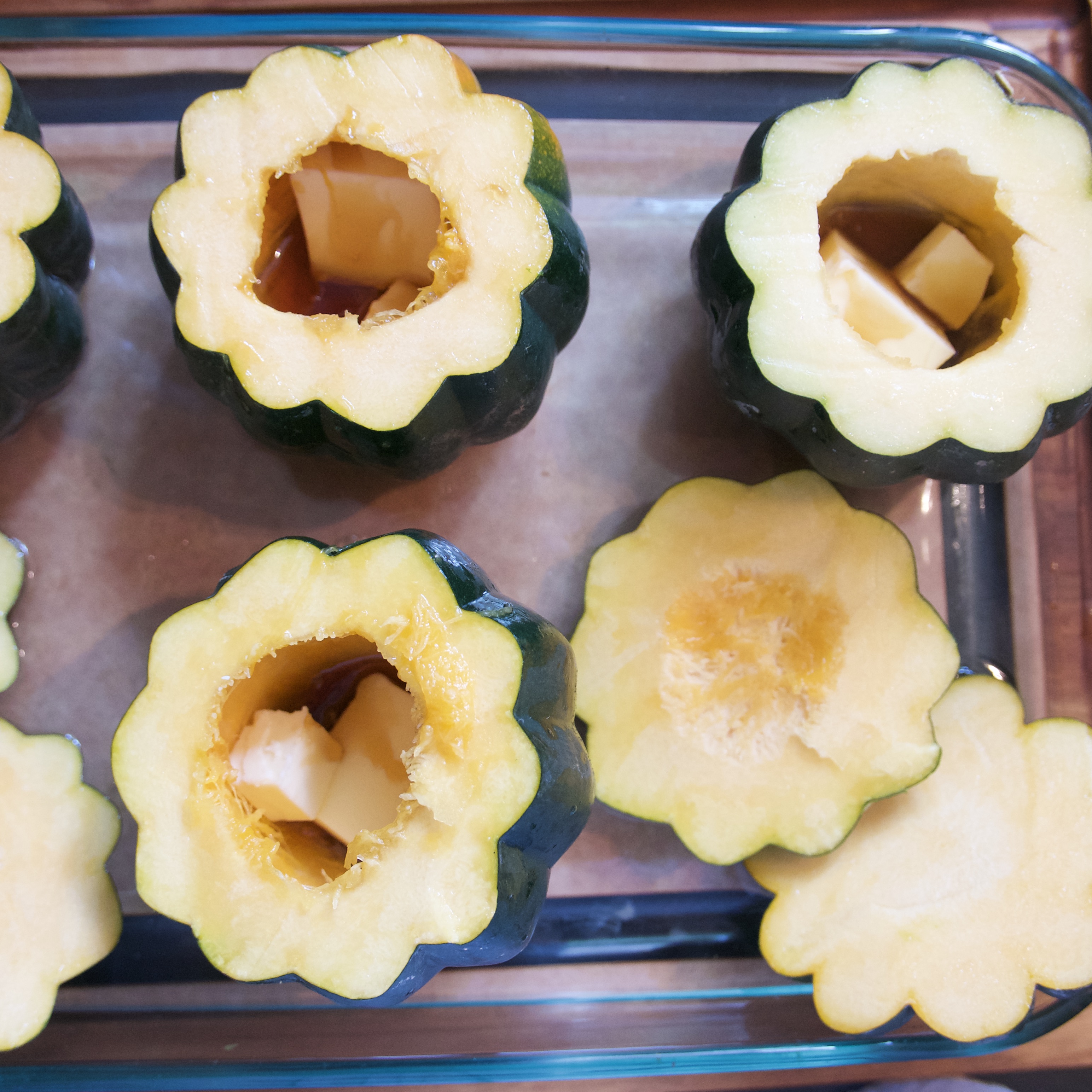 roasted acorn squash before baking (1)