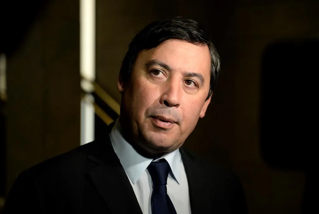 Conservative MP Michael Chong speaks to reporters as he arrives for a Conservative caucus retreat on Parliament Hill in Ottawa, on Jan. 24, 2020. (The Canadian Press/Justin Tang)