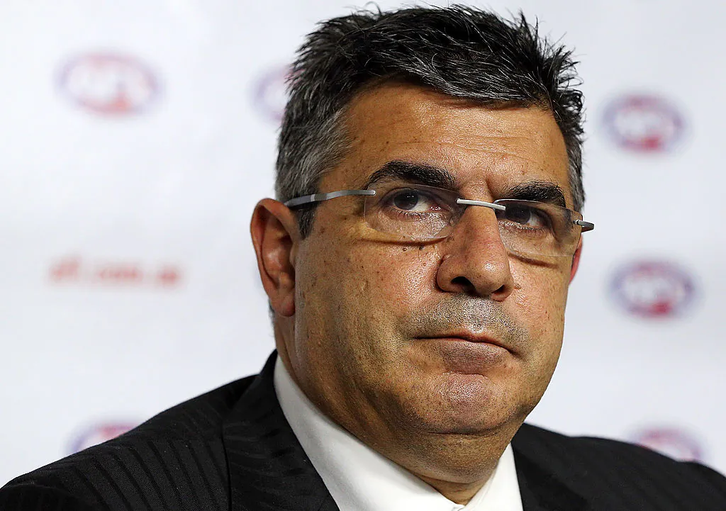AFL CEO Andrew Demetriou at the press conference after the Adelaide Crows AFL Commission Hearing at AFL House on November 30, 2012 in Melbourne, Australia. (Michael Dodge/Getty Images)