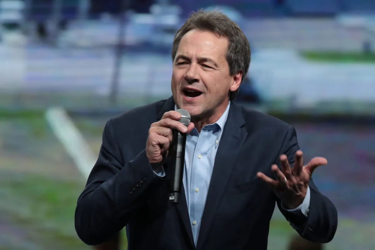 Democratic presidential candidate Montana Gov. Steve Bullock speaks at the Liberty and Justice Celebration at the Wells Fargo Arena in Des Moines, Iowa, on Nov. 1, 2019. (Scott Olson/Getty Images)