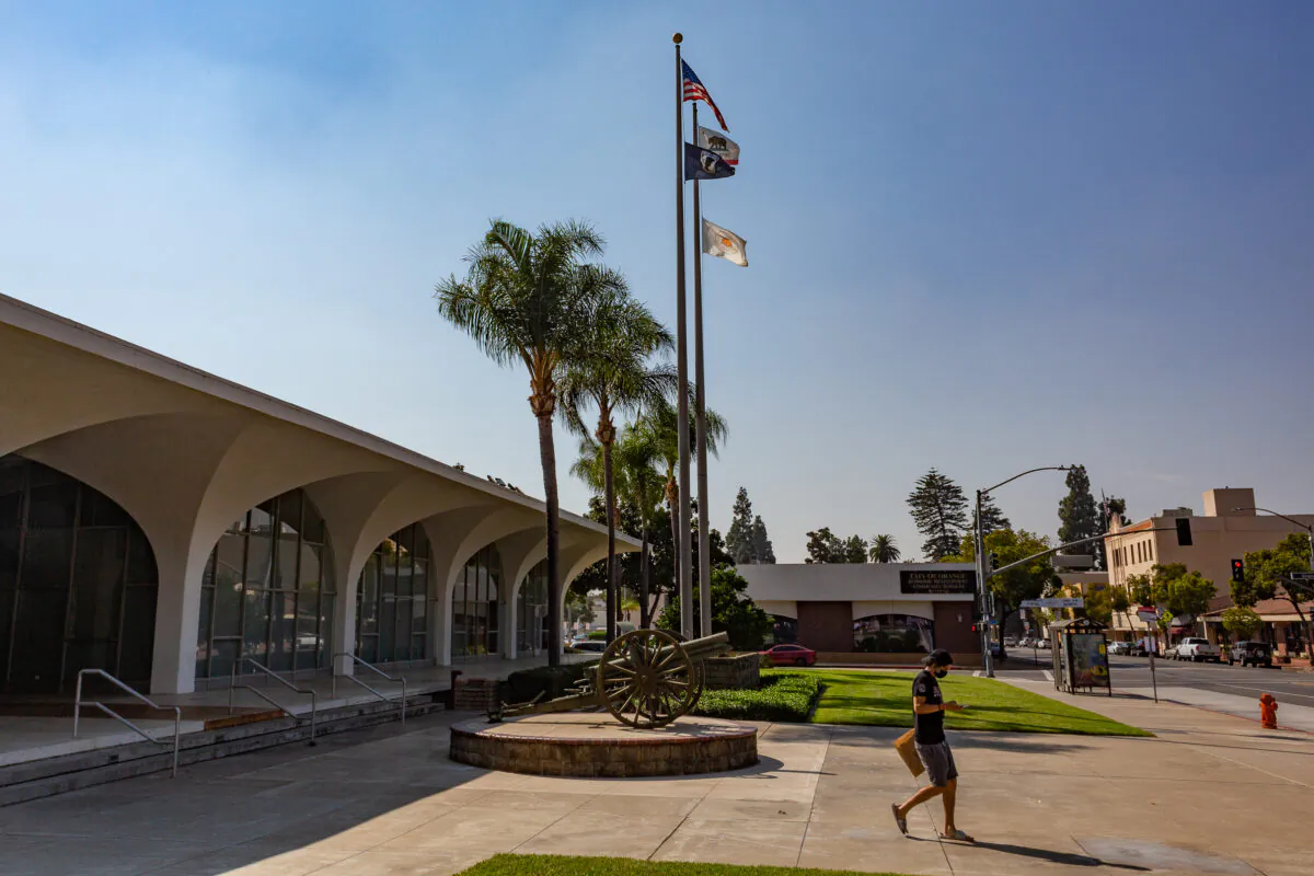 A view of City Hall in Orange, Calif., on Oct. 6, 2020. (John Fredricks/The Epoch Times)