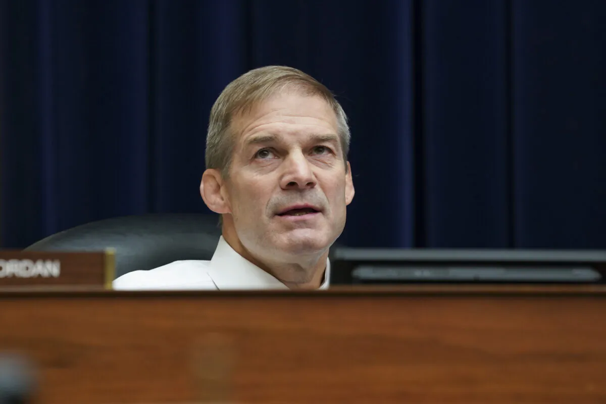Rep. Jim Jordan (R-Ohio) listens during a U.S. Senate hearing of the Health, Education, Labor, and Pensions Committee in Washington on Sept. 23, 2020. (Stefani Reynolds/AFP via Getty Images)