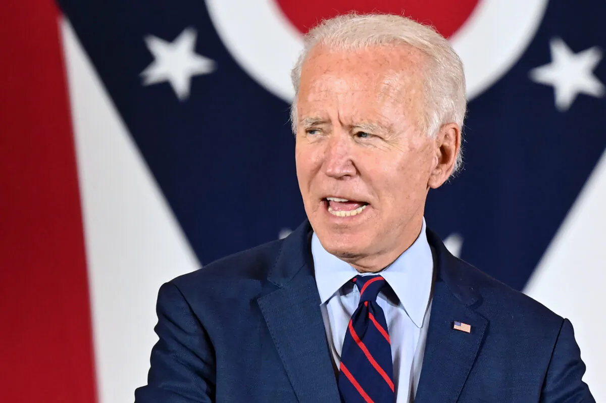 Democratic presidential nominee Joe Biden speaks during an event in Cincinnati on Oct. 12, 2020. (Jim Watson/AFP via Getty Images)