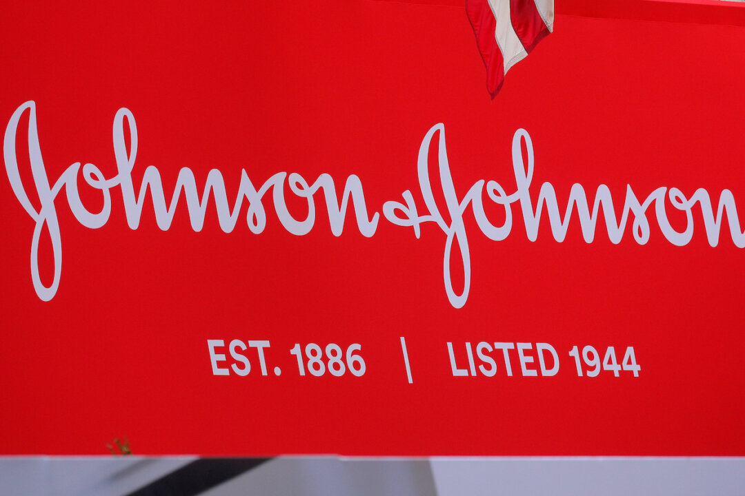 The Johnson & Johnson logo at the New York Stock Exchange on Sept. 17, 2019. (Brendan McDermid/Reuters)