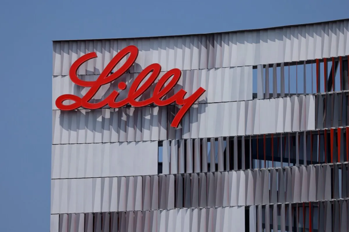 The Eli Lilly logo is shown on one of the company's offices in San Diego, Calif., on Sept. 17, 2020. (Mike Blake/Reuters)