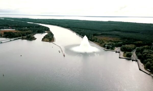 Tallboy bomb explodes underwater