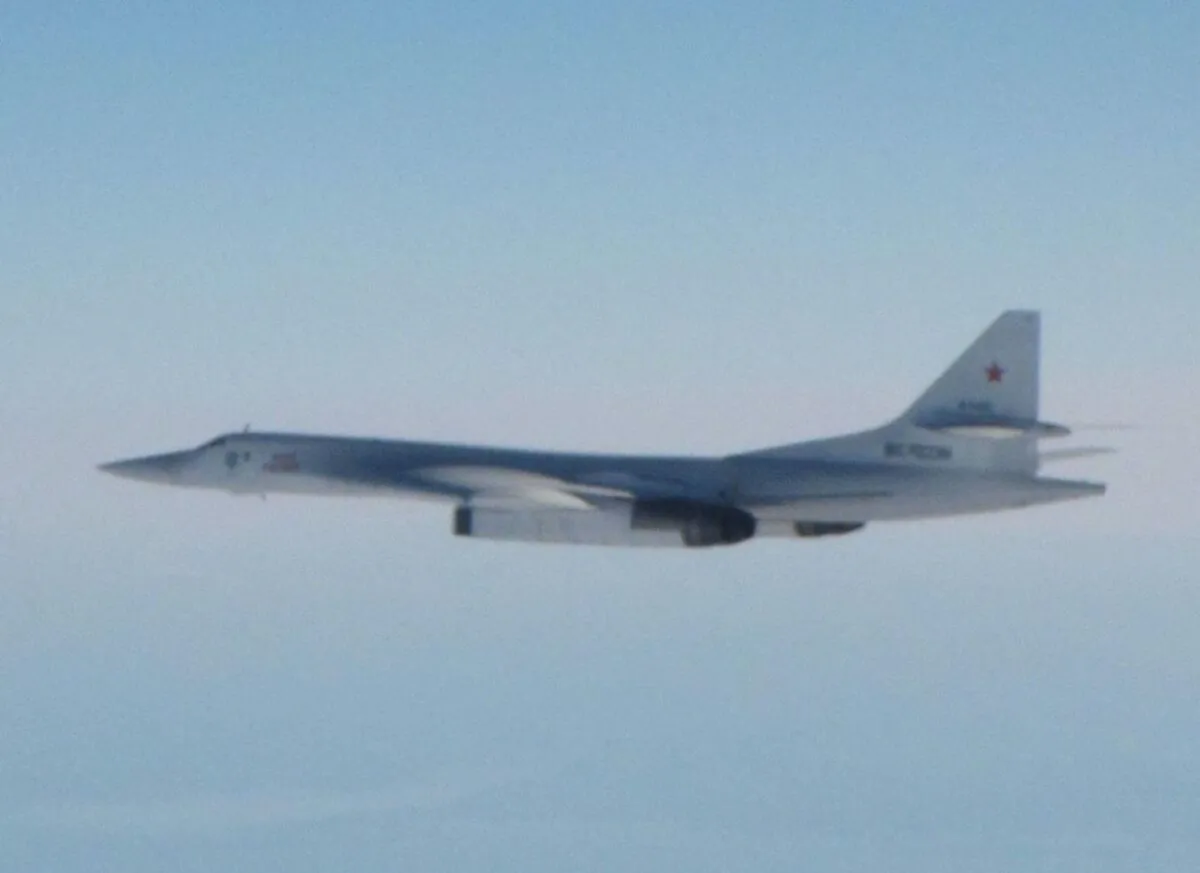 One of the two Tu-160 Blackjack bombers intercepted by RAF jets on Oct. 14, 2020 (RAF)
