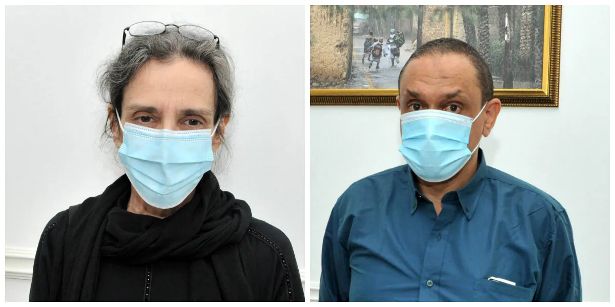 U.S. national Sandra Loli and Mikael Gidada look on after being released, in Muscat, Oman, on Oct.14, 2020. (Stringer/Reuters)