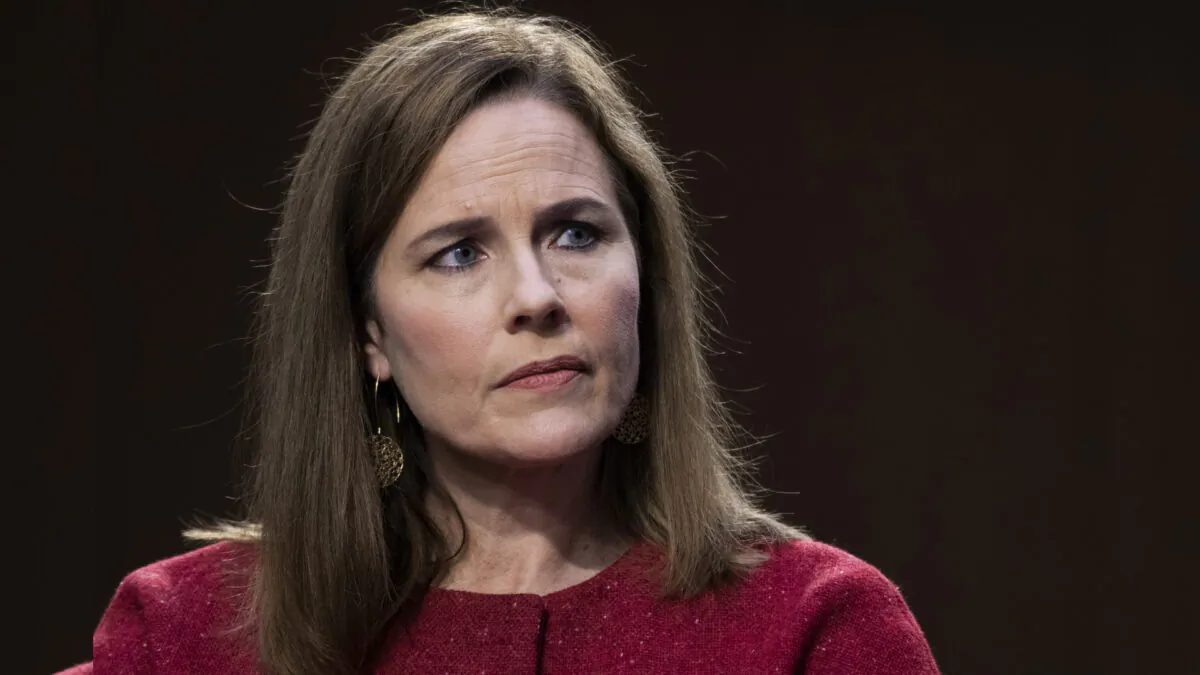 Supreme Court nominee Judge Amy Coney Barrett testifies before the Senate Judiciary Committee on the third day of her Supreme Court confirmation hearing on Capitol Hill in Washington on Oct. 14, 2020. (Anna Moneymaker-Pool/Getty Images)