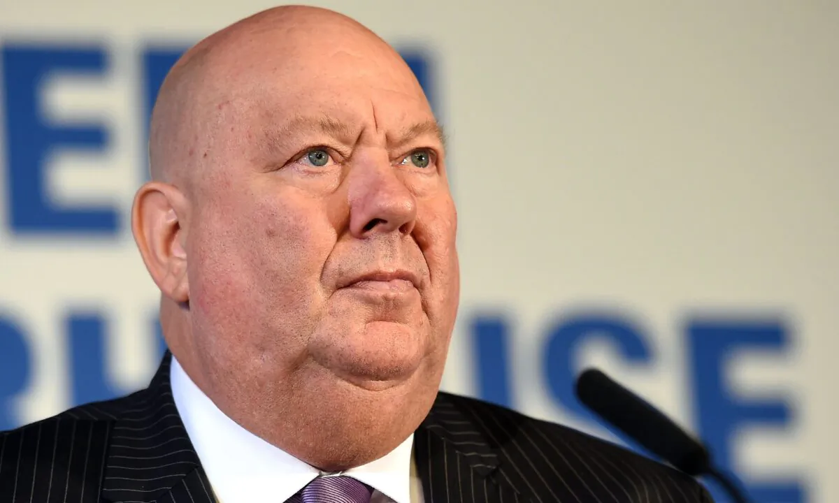 Mayor of Liverpool Joe Anderson takes part in a press conference in Manchester, England, on Sept. 16, 2016. ( Paul Ellis/AFP via Getty Images)

