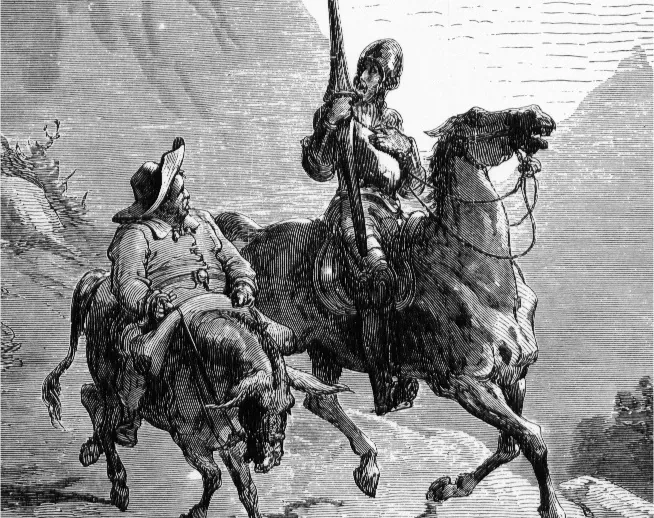 Old age doesn’t extinguish the love for life. A detail from “Don Quixote de la Mancha and Sancho Panza,” 1863, by Gustave Doré. (Public Domain)