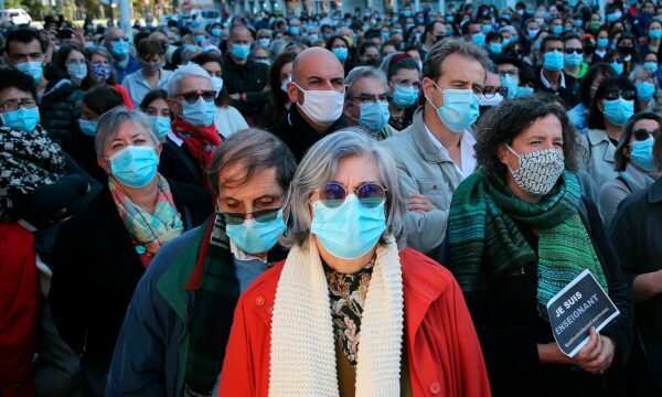 People observe a minute of silence in Bayonne
