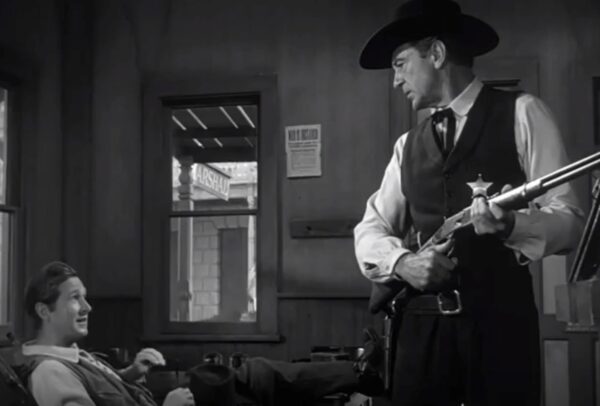 Lloyd Bridges and Gary Cooper in High Noon