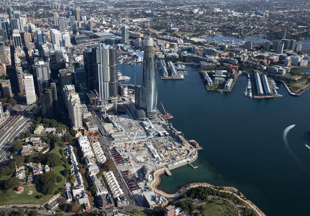 An aerial view of Barangaroo on April 22, 2020 in Sydney, Australia. (Ryan Pierse/Getty Images)