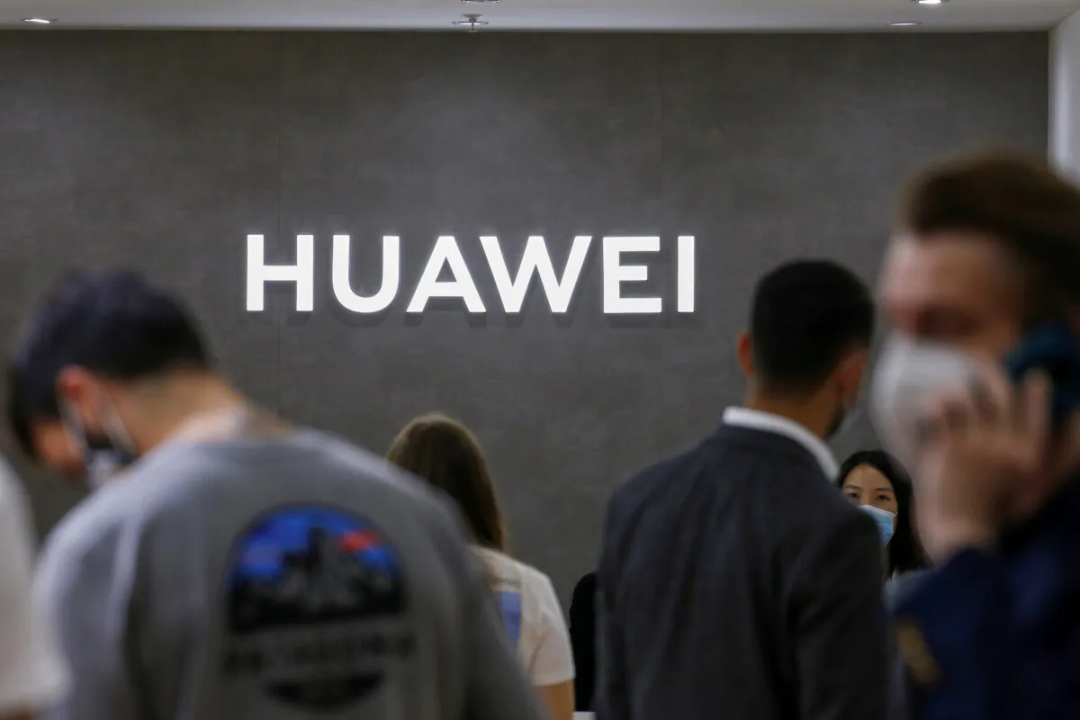 The Huawei logo is seen at the IFA consumer technology fair in Berlin, Germany, on Sept. 3, 2020. (Michele Tantussi/Reuters)