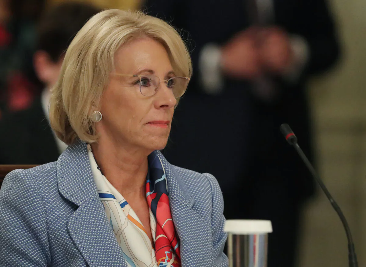 Education Secretary Betsy DeVos in the East Room at the White House on July 7, 2020. (Chip Somodevilla/Getty Images)