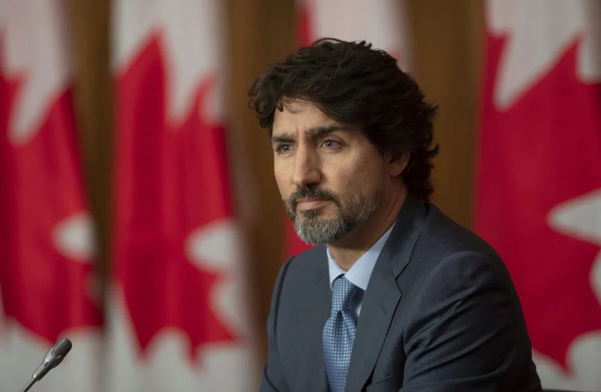 Prime Minister Justin Trudeau is seen during a news conference on Oct. 20, 2020 in Ottawa. (THE CANADIAN PRESS/Adrian Wyld)