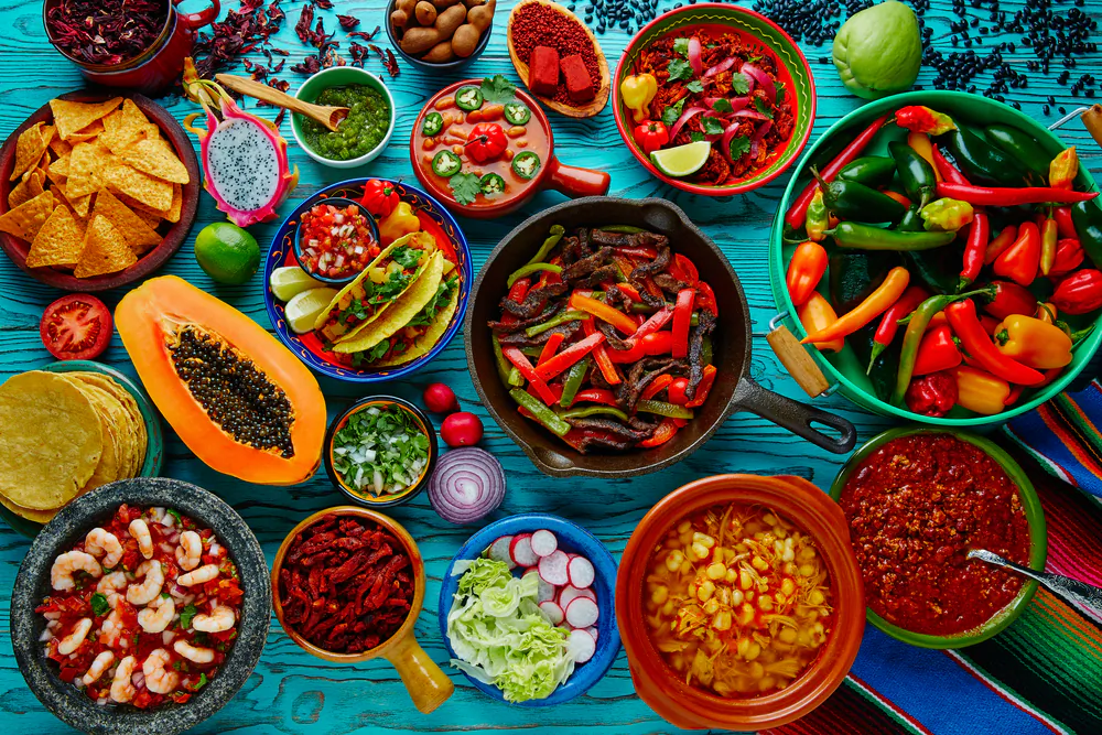 A colorful array of Mexican dishes and ingredients. (lunamarina/Shutterstock)