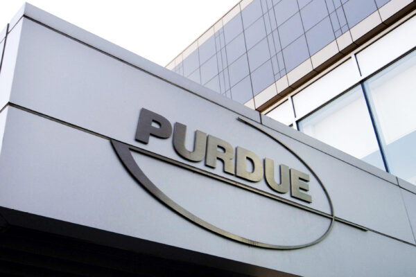 Purdue Pharma logo at its office