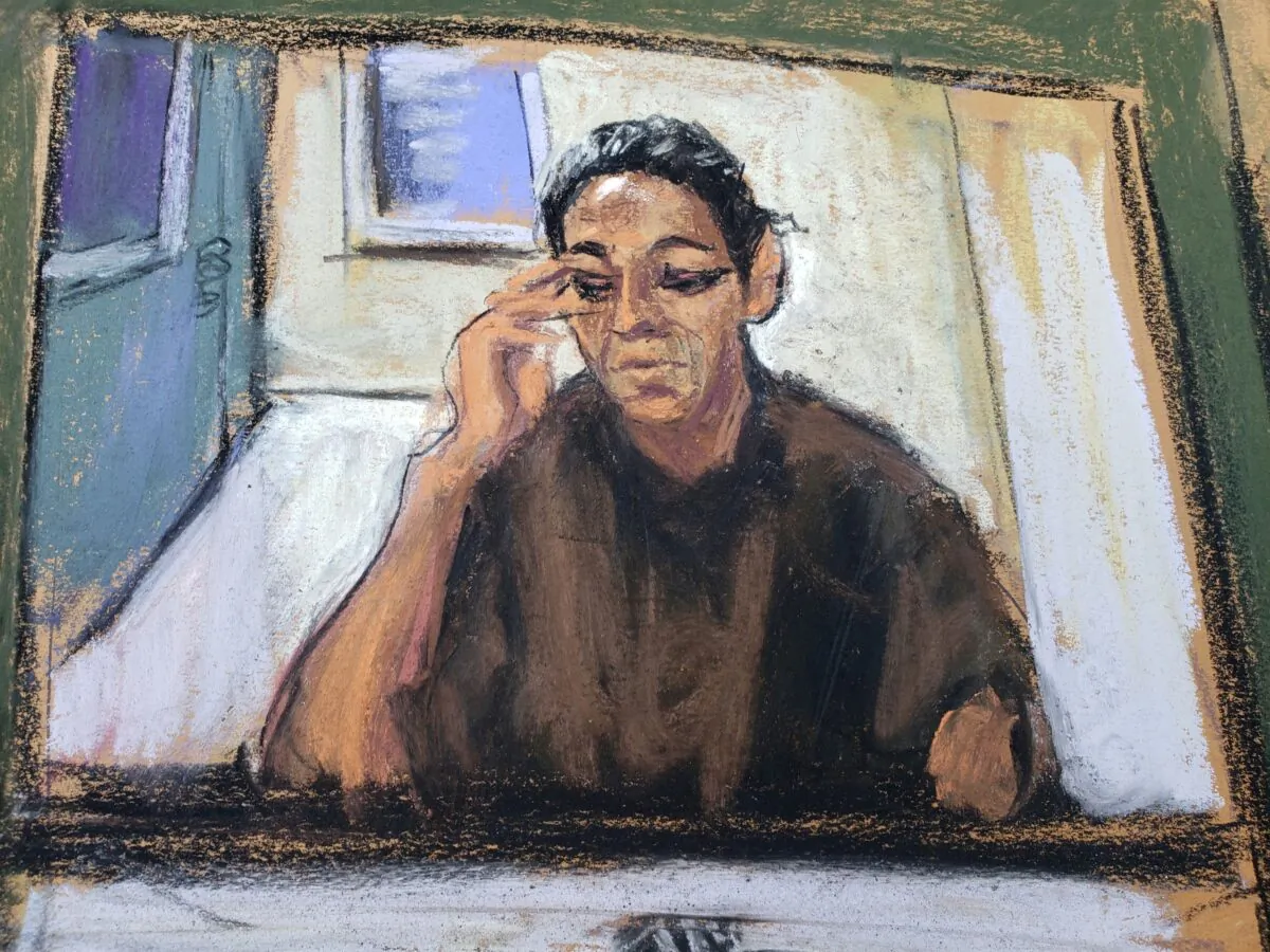 Ghislaine Maxwell appears via video link during her arraignment hearing where she was denied bail for her role aiding Jeffrey Epstein to recruit and eventually abuse of minor girls, in Manhattan Federal Court, in the Manhattan borough of New York City on July 14, 2020. (Jane Rosenberg/File Photo/Reuters)