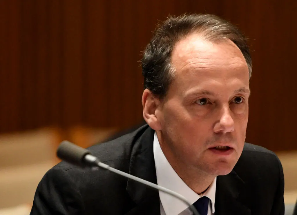 Chair, James Shipton from The Australian Securities and Investments Commission (ASIC) appears during a public hearing in front of the Parliamentary Joint Committee on Corporations and Financial Services at Parliament House on September 13, 2019 in Canberra, Australia. (Tracey Nearmy/Getty Images)