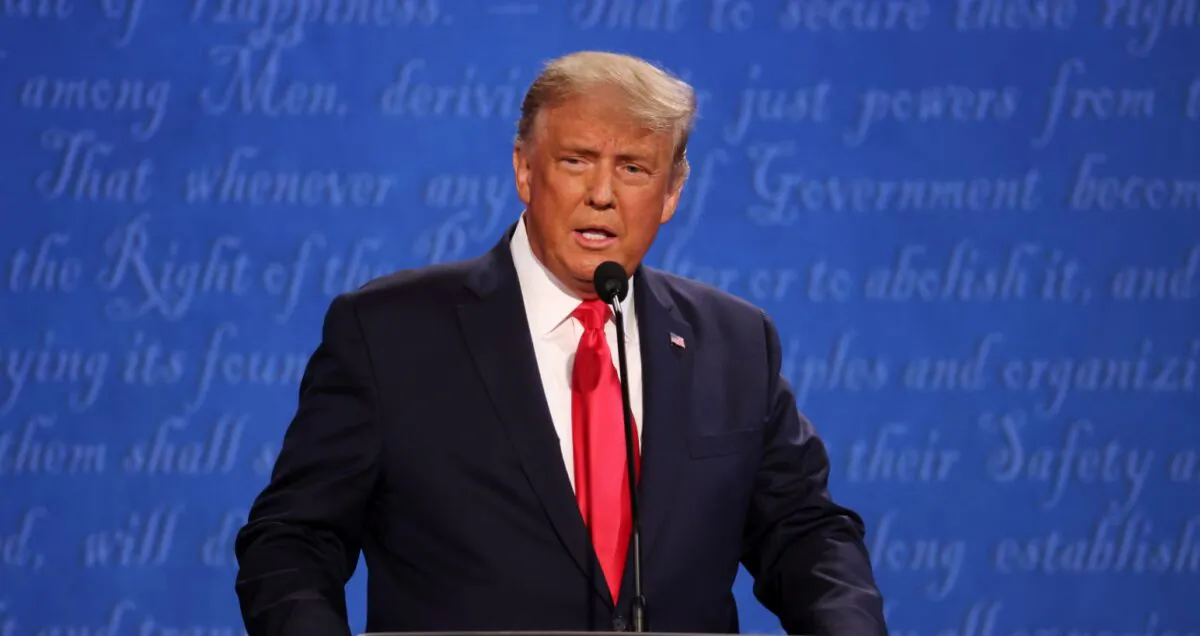 President Donald Trump participates in the final presidential debate against Democratic presidential nominee Joe Biden at Belmont University in Nashville, Tenn., on Oct. 22, 2020. (Justin Sullivan/Getty Images)