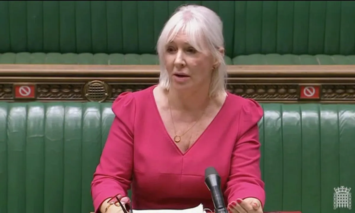 British Minister for Patient Safety, Suicide Prevention, and Mental Health Nadine Dories speaks to Parliament, in London, on Oct. 22, 2020. (Screenshot/https://Parliamentlive.tv/)