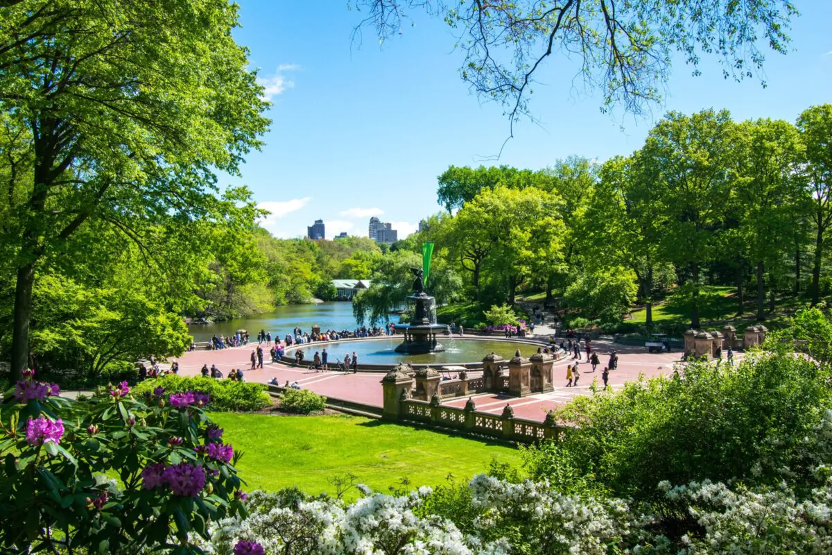 Betheseda Terrace in late spring. In the midst of the COVID pandemic, outdoor spaces like Central Park have become more important than ever, as they provide people with a safe space to unwind and get fresh air. (Courtesy of Central Park Conservancy)
