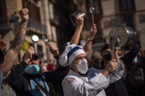 Spain restaurant protest