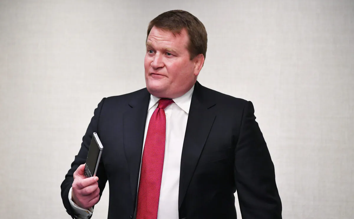 Tony Bobulinski, former associate of Hunter Biden, speaks to reporters at a hotel in Nashville, Tennessee, on Oct. 22, 2020. (Mandel Ngan/AFP via Getty Images)