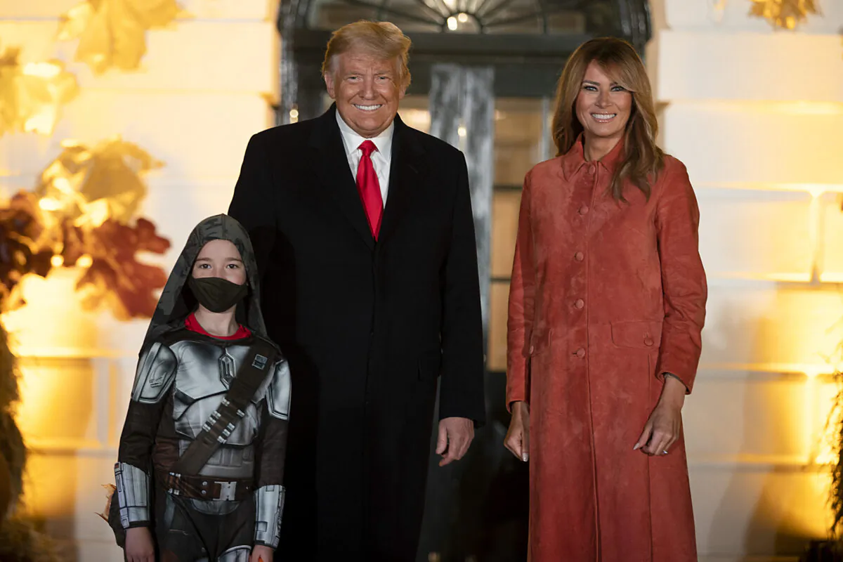 President Donald Trump and First Lady Melania Trump great guests on the south lawn of the White House on Oct. 25, 2020 in Washington. (Tasos Katopodis/Getty Images)
