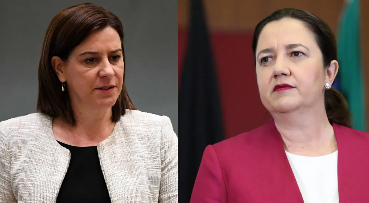Queensland leaders Premier Annastacia Palaszczuk and Liberal National Party leader Deb Frecklington to face off in election debate in Brisbane, Australia on Oct. 28, 2020 (AAP Image/Dan Peled) (Jono Searle/Getty Images)
