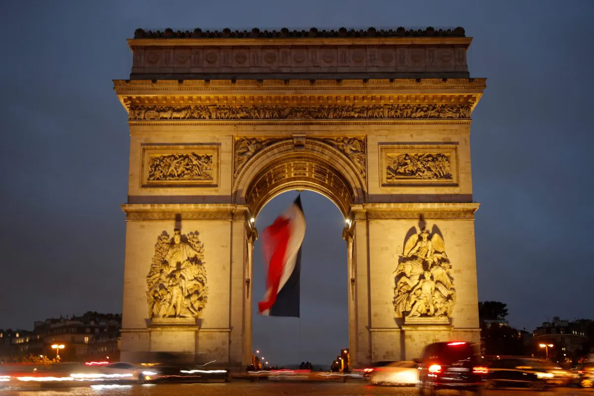 A view shows the Arc de Triomphe in Paris, on Oct. 27, 2020. (Charles Platiau/Reuters)