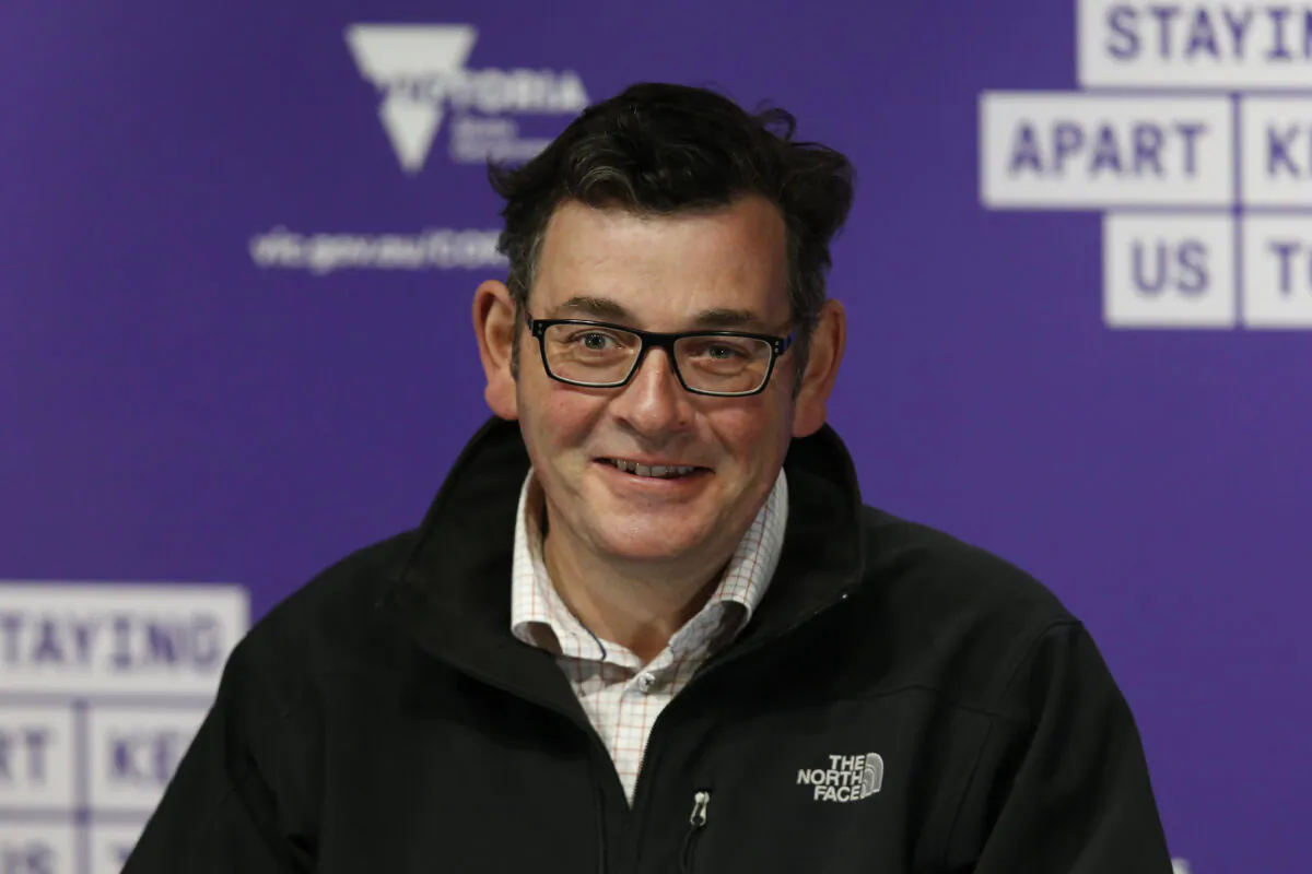 Victorian Premier Daniel Andrews speaks to the media in Melbourne, Australia, on Oct. 18, 2020. (Darrian Traynor/Getty Images)