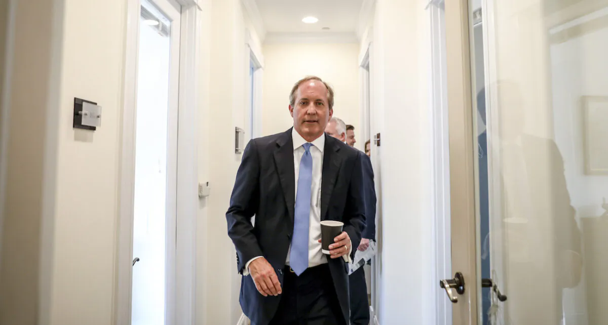 Texas Attorney General Ken Paxton in Washington on May 20, 2019. (Samira Bouaou/The Epoch Times)