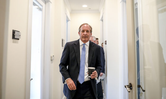Texas Attorney General Ken Paxton in Washington on May 20, 2019. (Samira Bouaou/The Epoch Times)