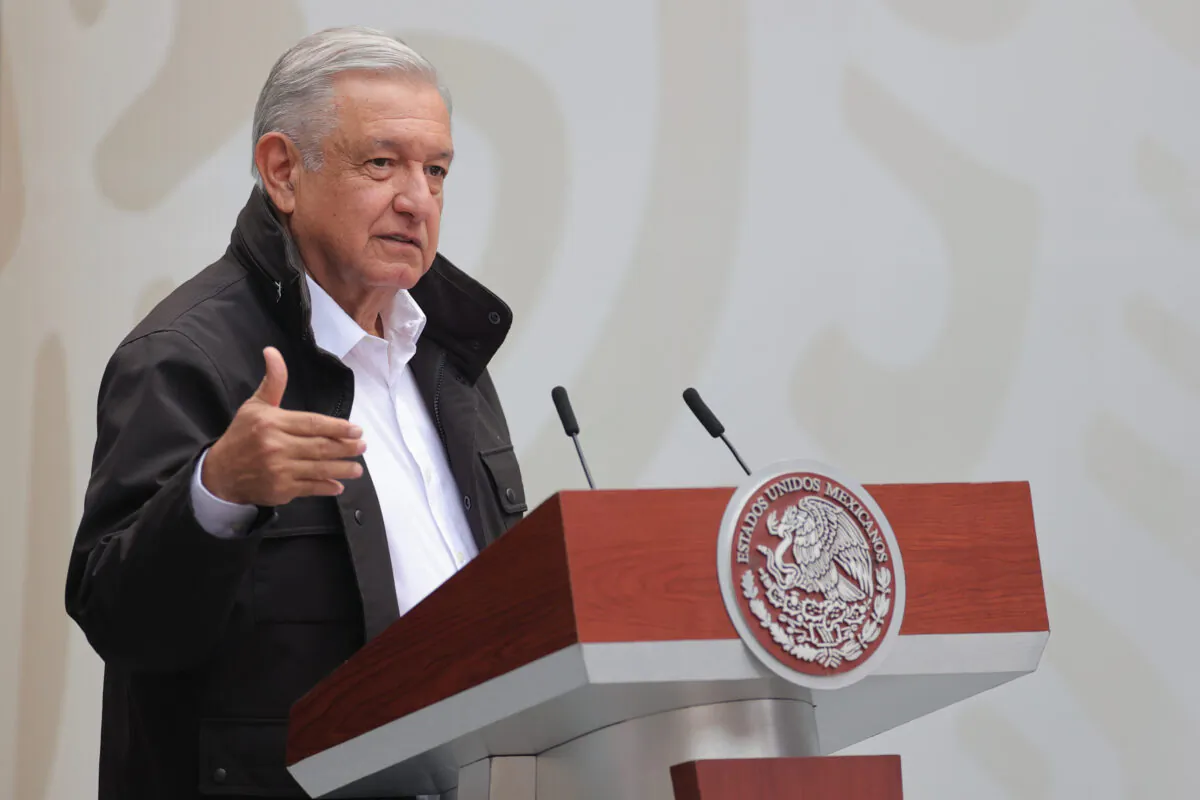 President of Mexico Andres Manuel Lopez Obrador speaks at Palacio Nacional in Mexico City, Mexico, on Sept. 26, 2020. (Hector Vivas/Getty Images)